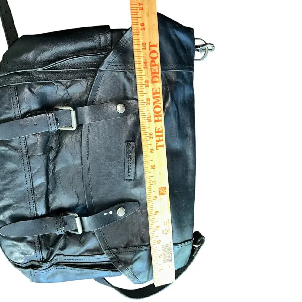 New Frye black leather messenger bag